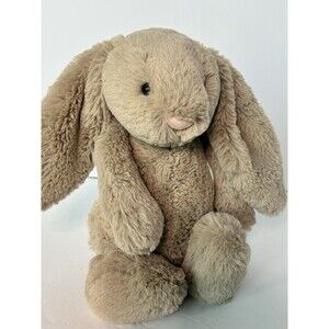 Jellycat Light Beige Tan Bashful Bunny Plush Floppy Ears Super Soft "2896" 12"